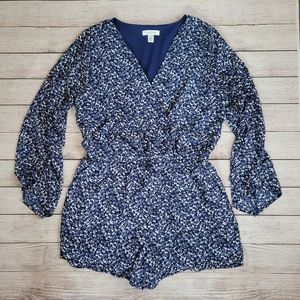 Arizona Jean Co Blue Floral Romper XL